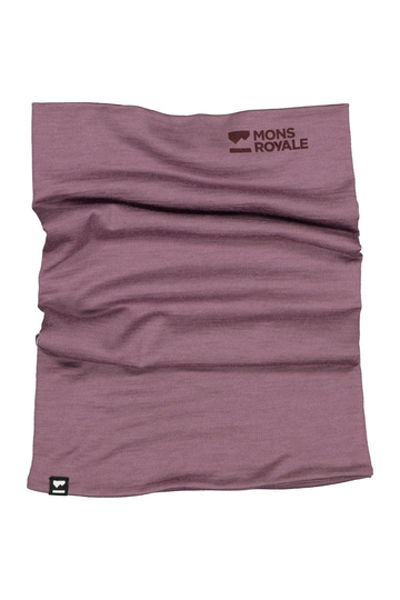 Mons Royale Double Up Neck Warmer Huivi - Merinovillasta, Mauve