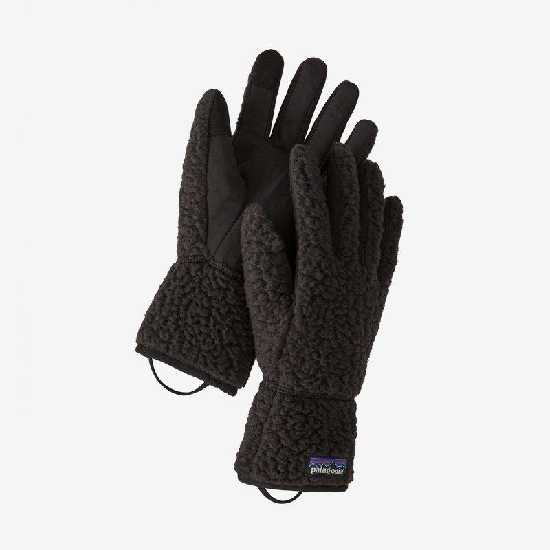 Naisten Patagonia Retro Pile Gloves – lämpimät fleecehanskat, Black / S