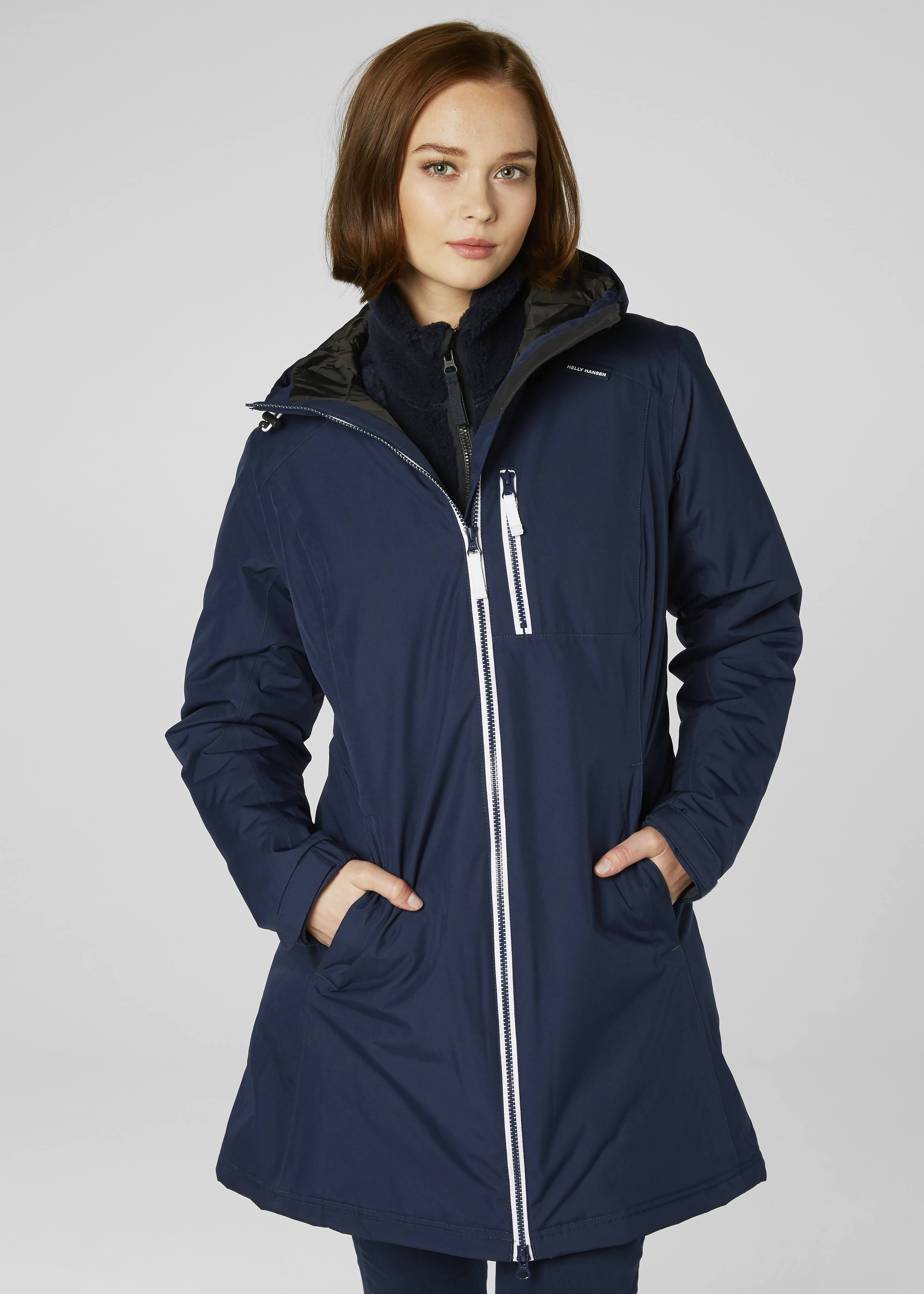 Women's Long Belfast Winter Jacket Evening blue XXL