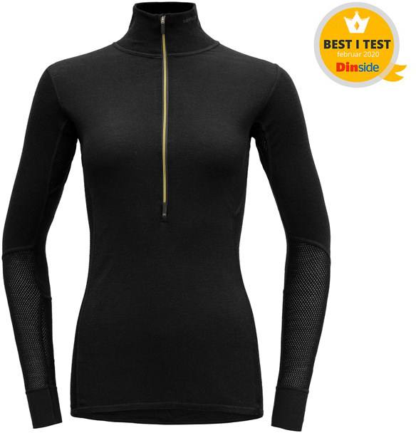 Wool Mesh Woman Half Zip Caviar L