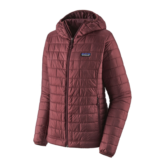 Patagonia Naisten Nano Puff® Hupullinen Kevyttoppatakki, Dark Ruby / M