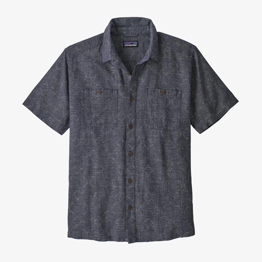 Patagonia Men's Back Step Paita - Hamppua ja luomupuuvillaa, Goshawk Dobby: New Navy / S