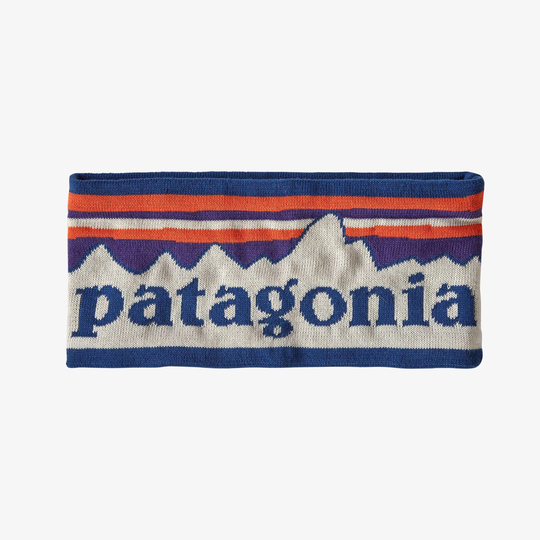 Patagonia Powder Town Headband –lämmin panta ulkoiluun, Fitz Roy Sunrise Knit: Birch White