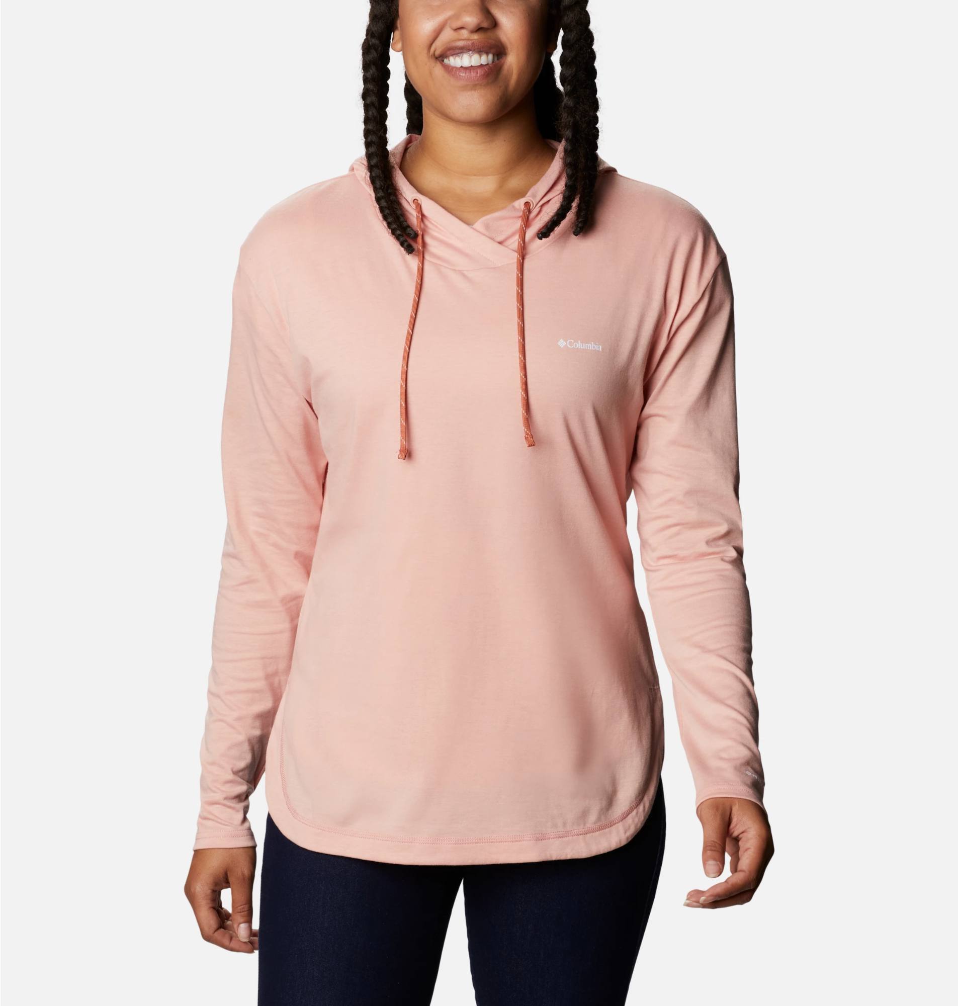 Women's Sun Trek Hooded Pullover Vaaleanpunainen L