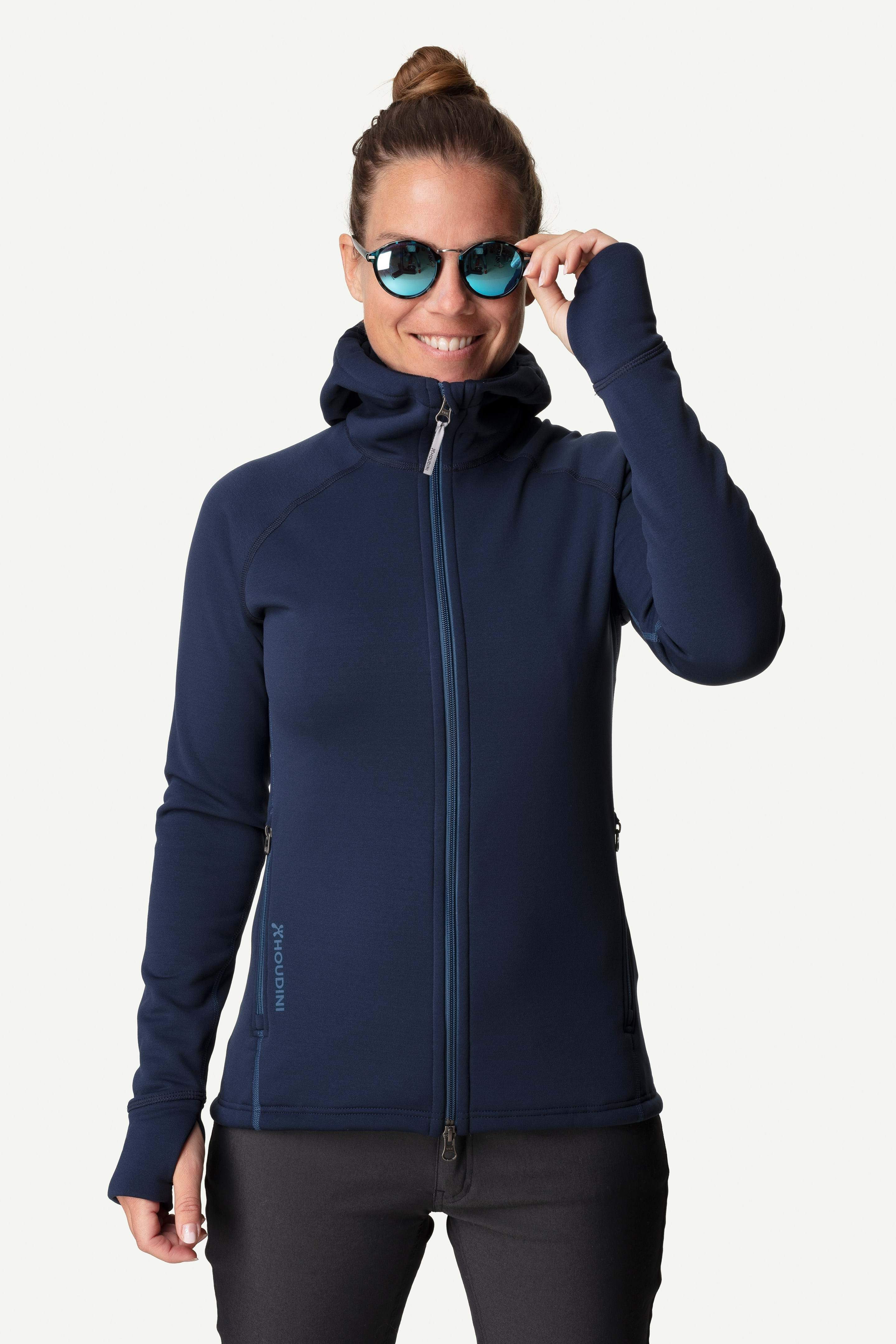 Naisten Houdini Power Houdi – Lämmin ja kestävä fleecehuppari, Blue Illusion/Tide / S