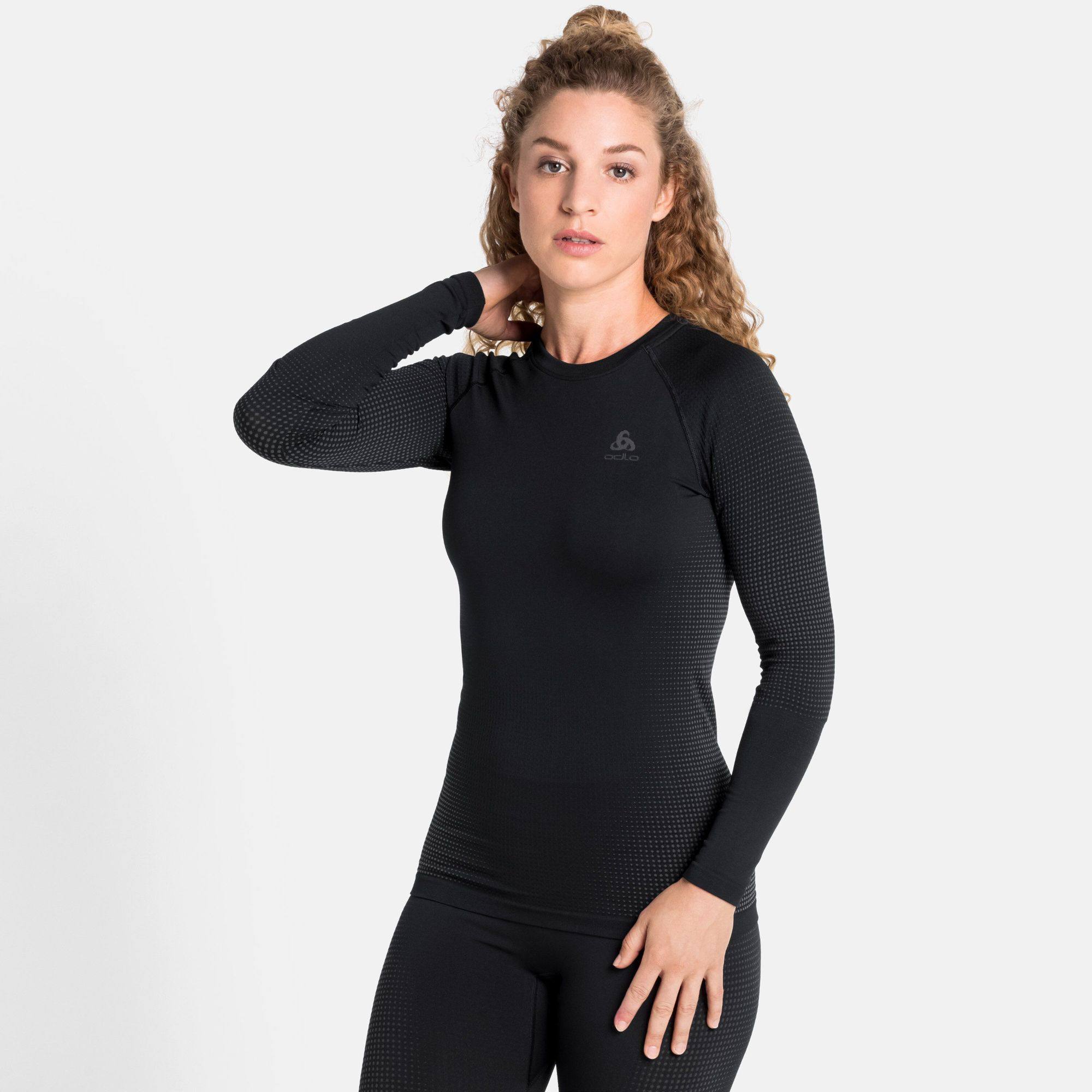 Women's PERFORMANCE WARM ECO Long-Sleeve Base Layer Musta / Harmaa XS