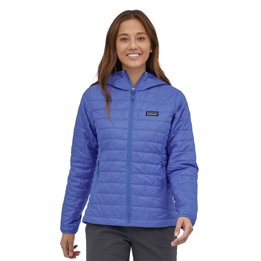 Patagonia Naisten Nano Puff® Hupullinen Kevyttoppatakki, Float Blue / M