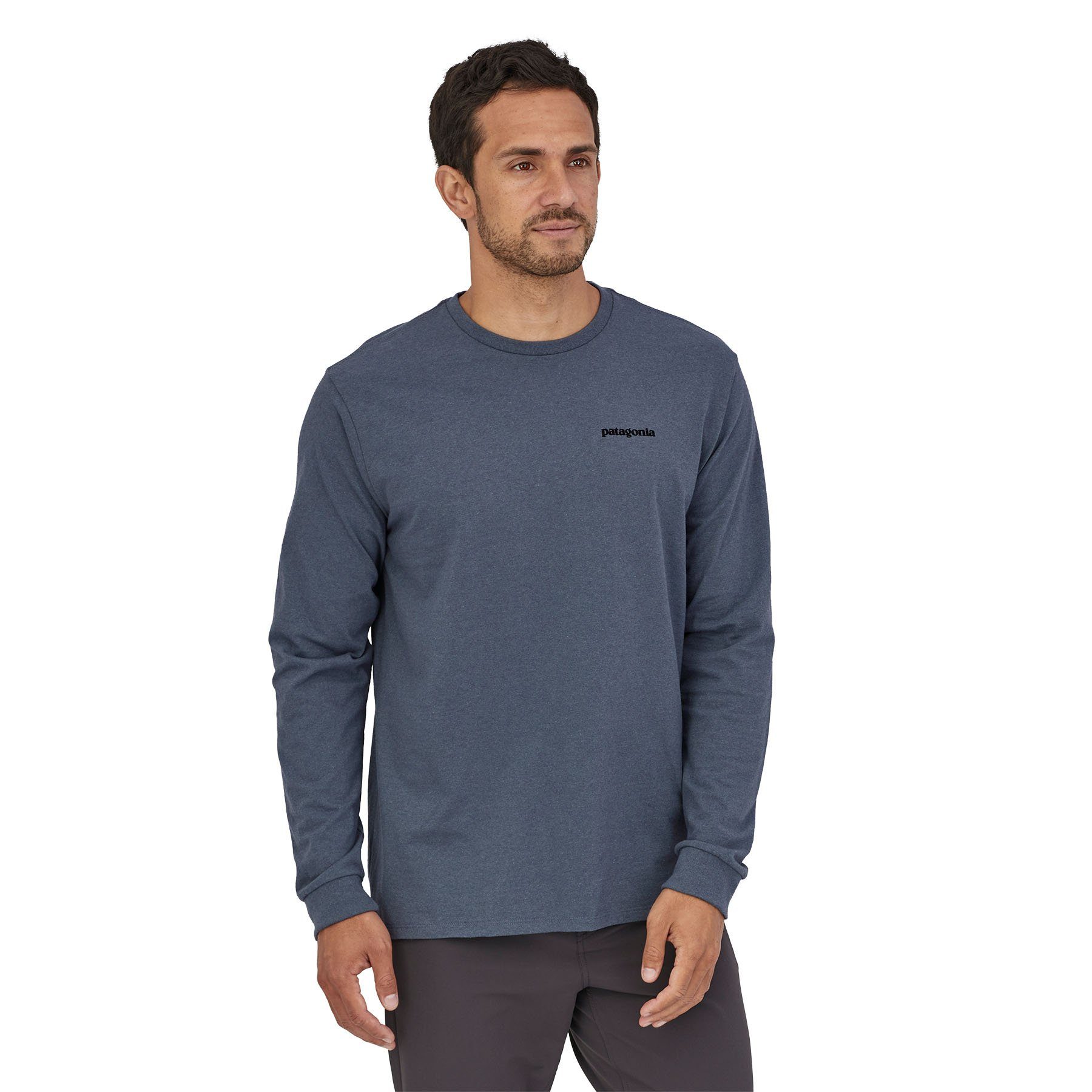 Patagonia Miesten Pitkähihainen P-6 Logo Responsibili-Tee® T-paita, Plume Grey / M