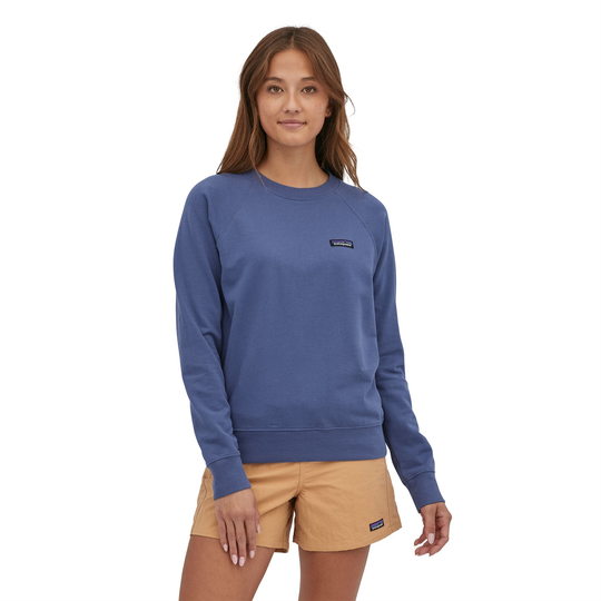 Patagonia Naisten P-6 Label Organic Crew collegepaita - Luomupuuvillaa, Current Blue / S