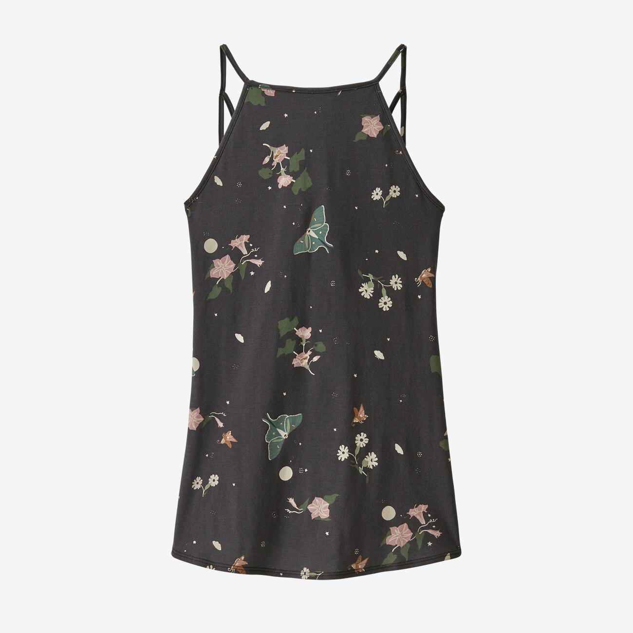 Patagonia Naisten Alpine Valley Tank Toppi - Luomupuuvilla ja TENCEL, Night Pollinators Spaced: Ink Black / S