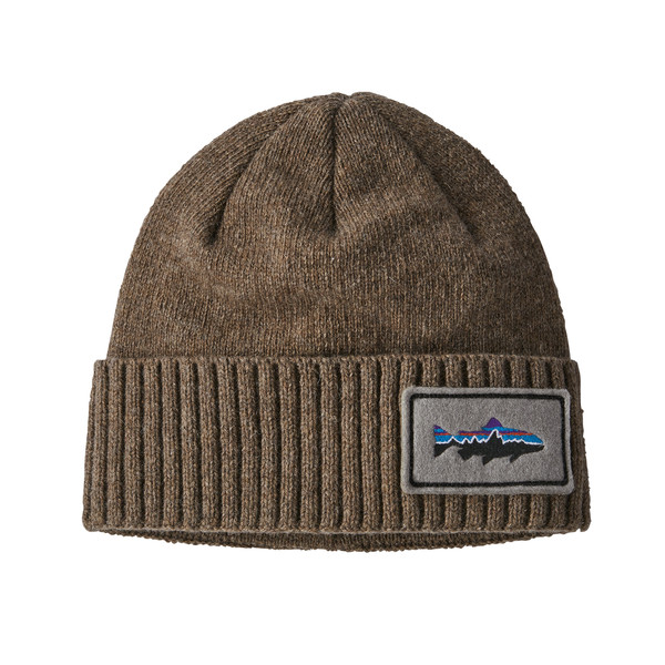 Patagonia Brodeo Beanie - Fitz Roy Trout Patch: Ash Tan - Unisex - OneSize