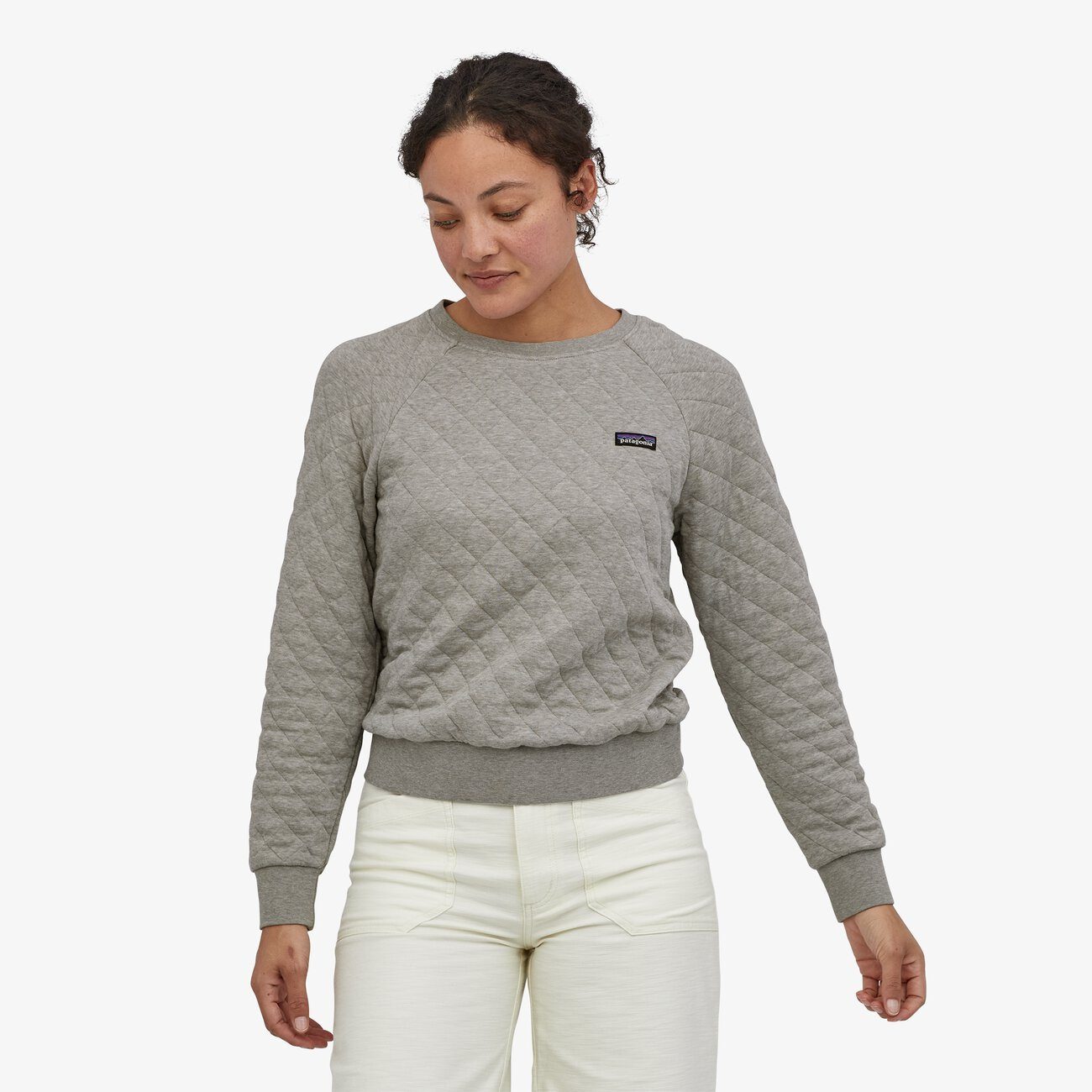 Patagonia Naisten Quilt Crew Collegepaita - Luomupuuvillaa, Drifter Grey / XL