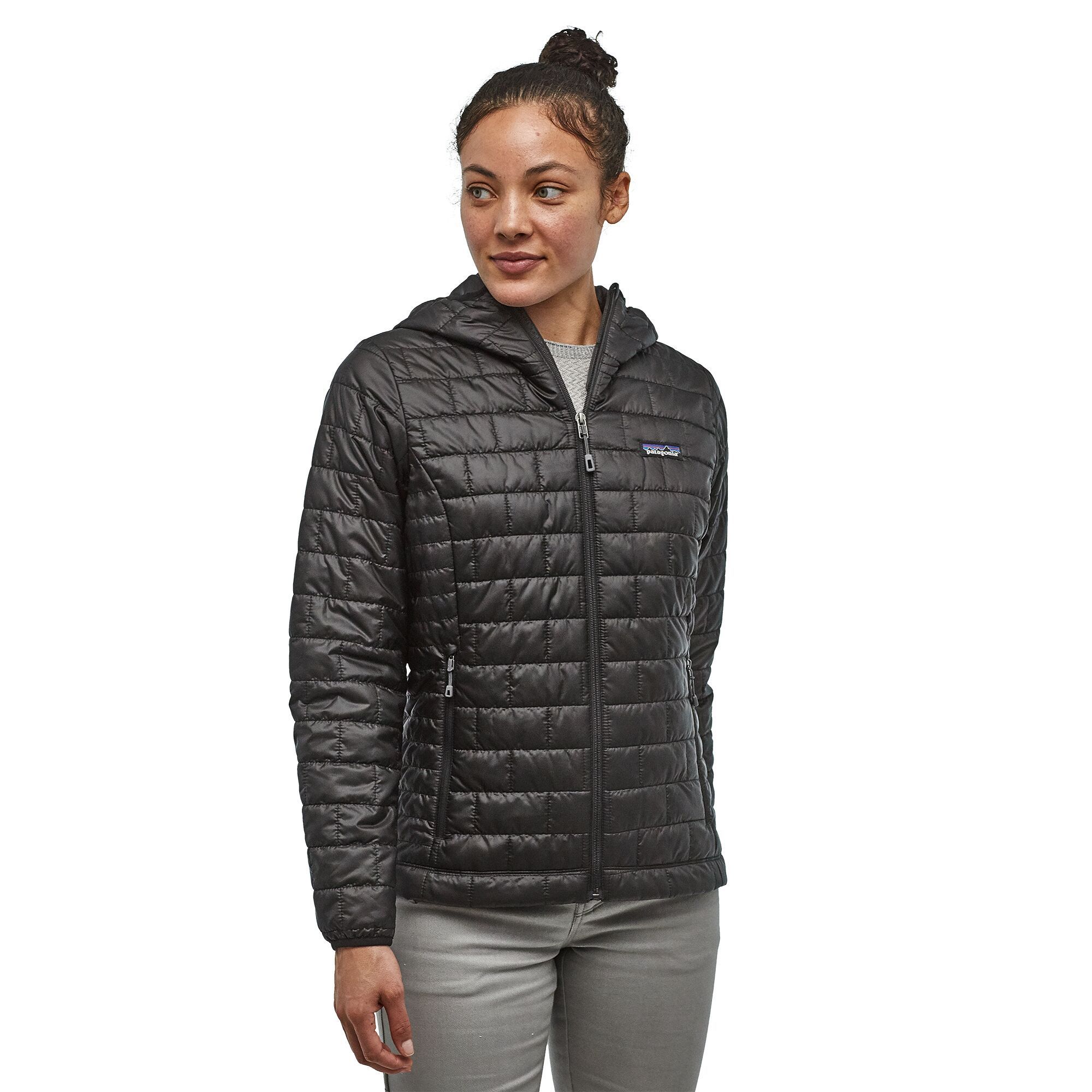 Patagonia Naisten Nano Puff® Hupullinen Kevyttoppatakki, Black / XS