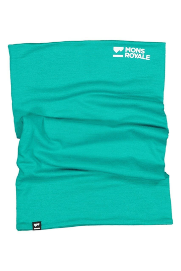 Mons Royale Double Up Neck Warmer Huivi - Merinovillasta, Marina