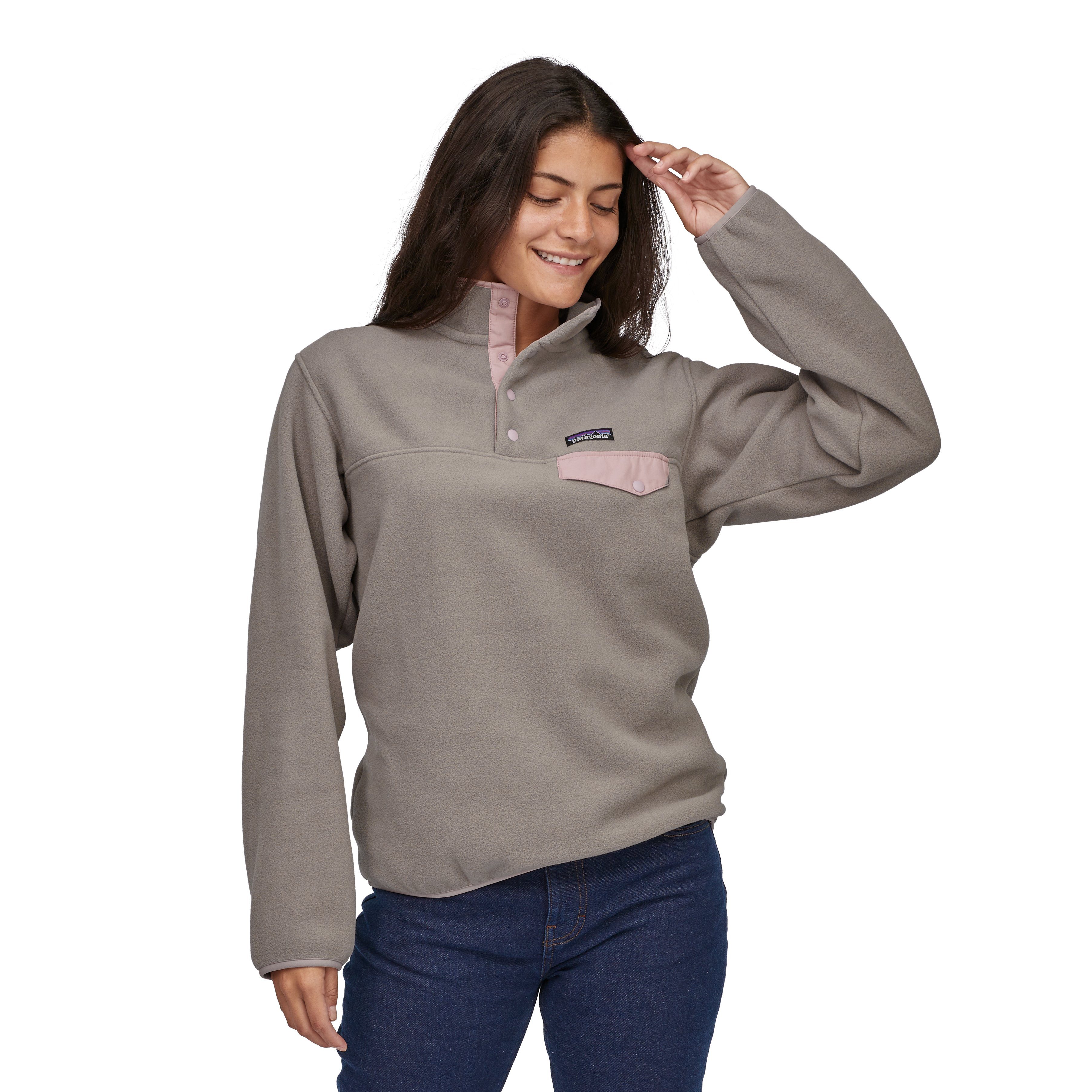 Patagonia Naisten Synchilla® Snap-T® Fleece - Kierrätetystä Polyesterista, Furry Taupe w/Hazy Purple / L