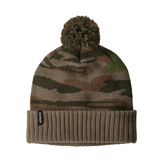 Patagonia Powder Town Beanie - pipo tupsulla - 100% kierrätetystä polyesterista, Bear Witness Knit: Sage Khaki