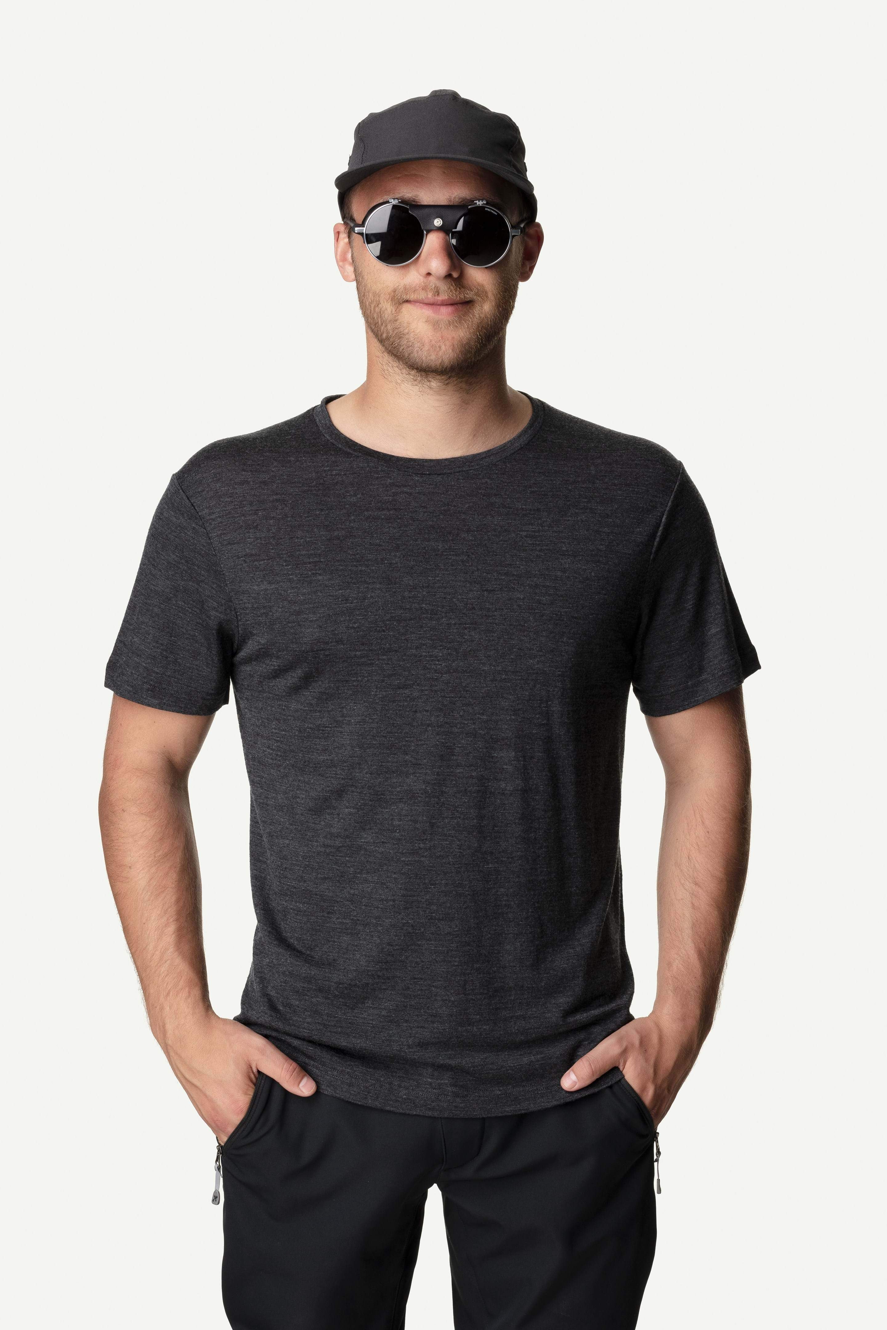 Miesten Activist Tee – T-paita merinovillasta ja Tencelistä, True Black / S