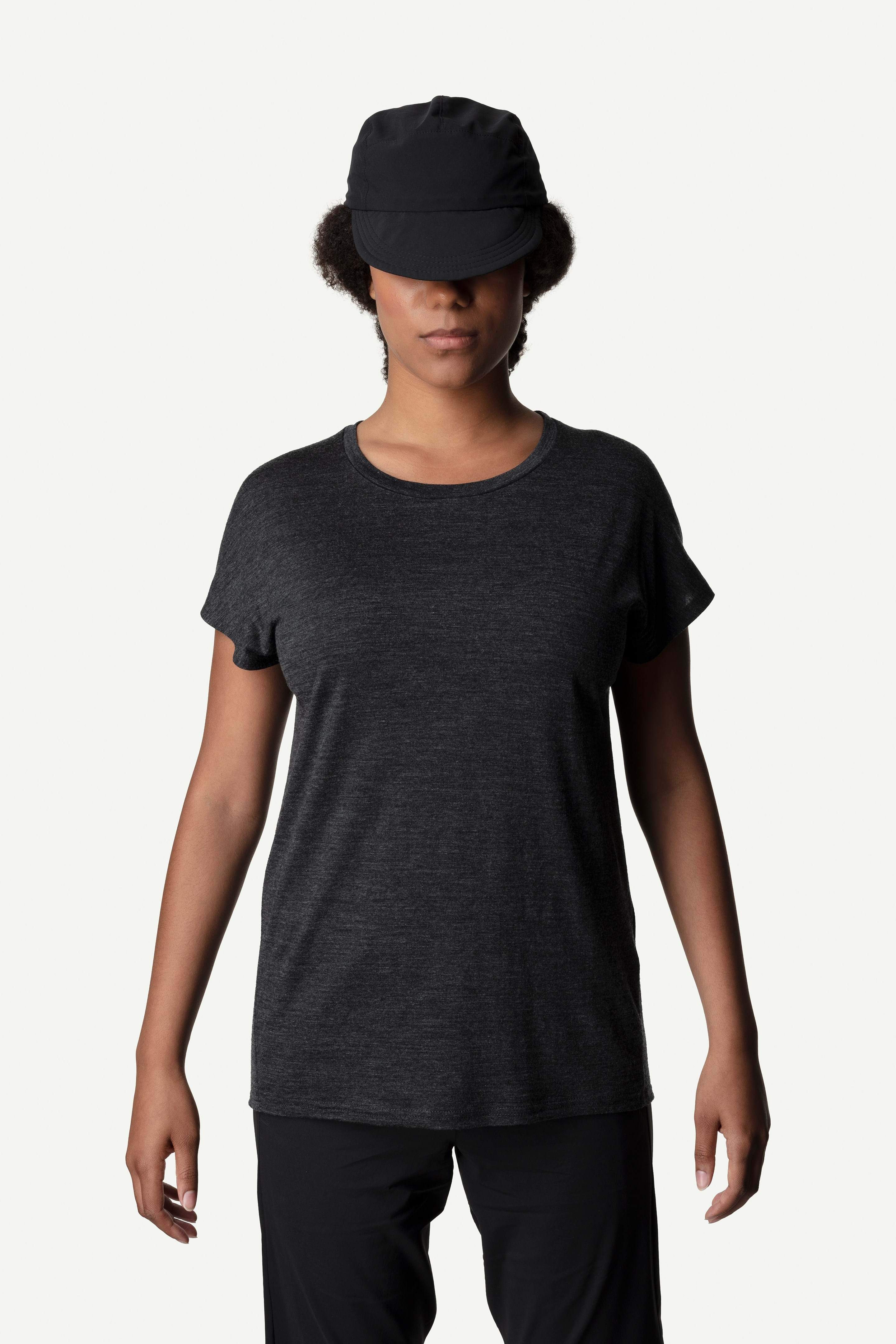 Naisten Activist Tee – T-paita merinovillasta ja tencelistä, True Black / L