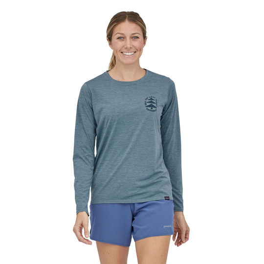 Patagonia Naisten Pitkähihainen Capilene® Cool Daily Graphic Paita, How to Save: Light Plume Grey X-Dye / M
