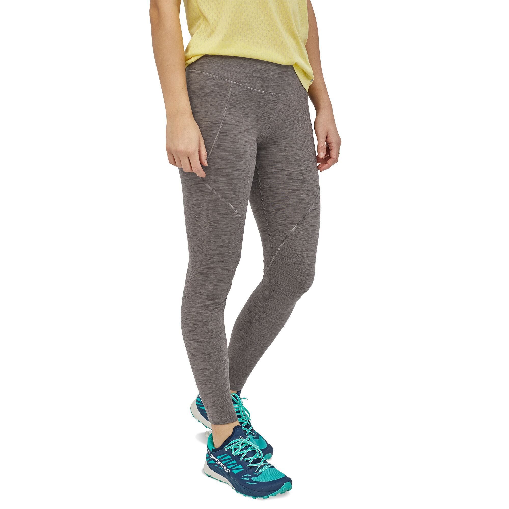 Patagonia Naisten Centered Leggingsit - Kierrätettyä Polyesteria, Space Dye: Narwhal Grey / S
