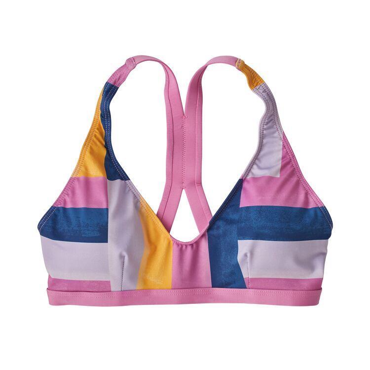 Patagonia Naisten Bikinitoppi - Kierrätetyistä Materiaaleista, Patchwork Watercolor: Marble Pink / S
