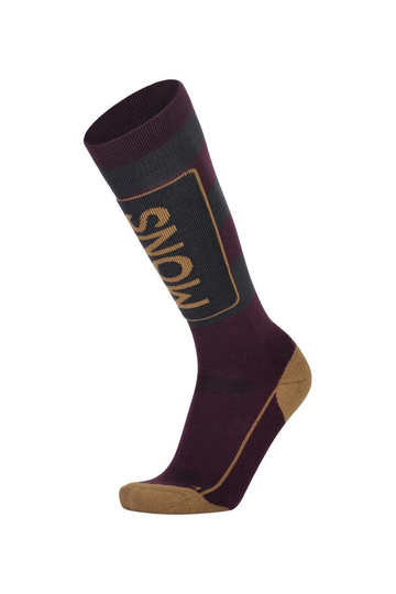 Miesten tekniset sukat - Mons Tech Cushion Sock - Merinovillasta, Wine / 9 Iron / S (39-41)