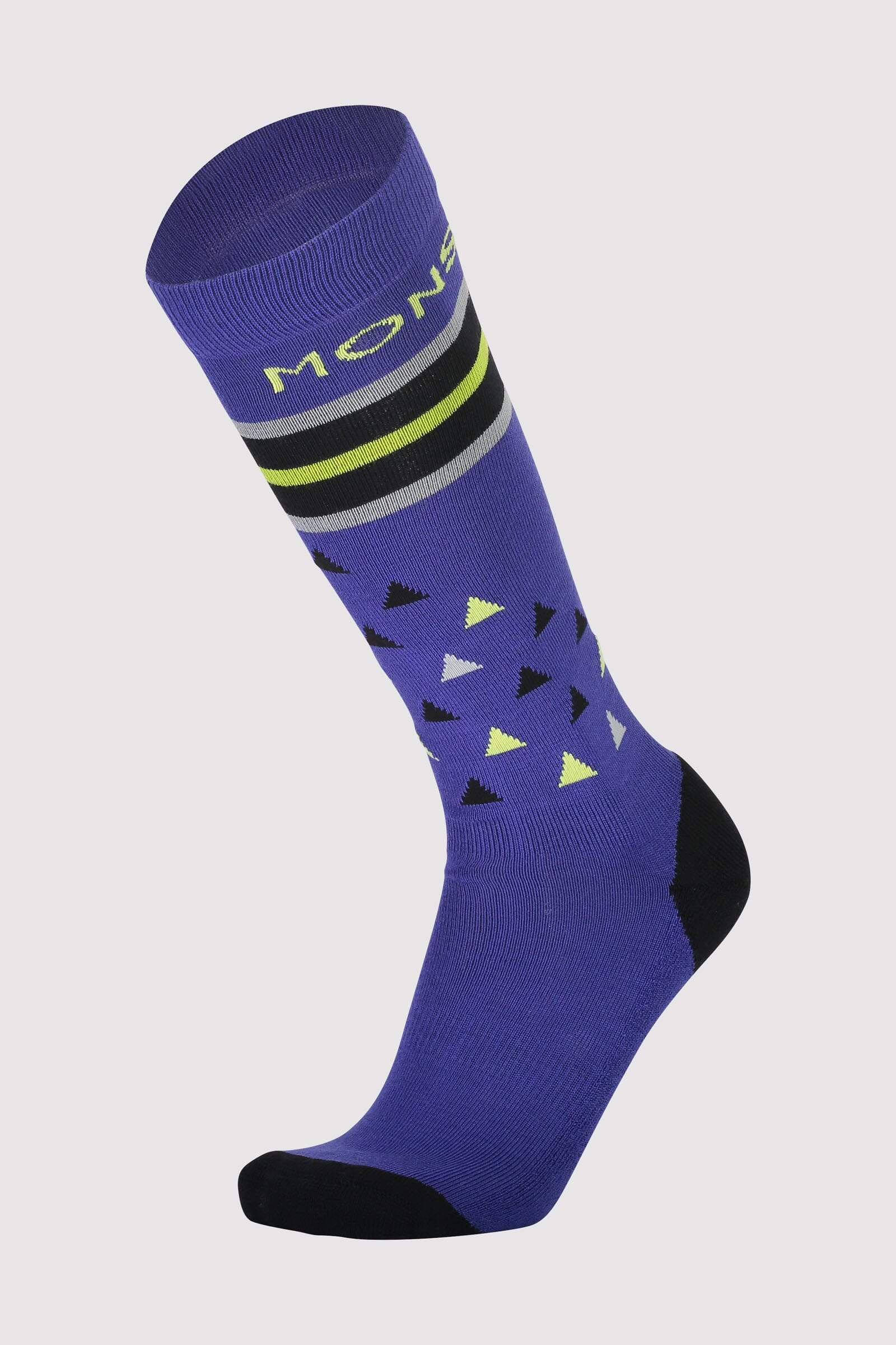 Mons Royale Miesten Merinovillasukat - Lift Access Sock, Ultra Blue / Black / M (42-44)