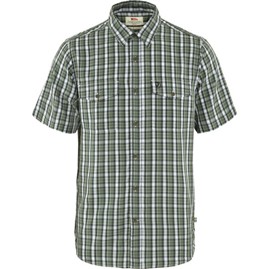 Fjällräven Abisko Cool Shirt Ss M - Patina Green-dark Navy - Miehet - L