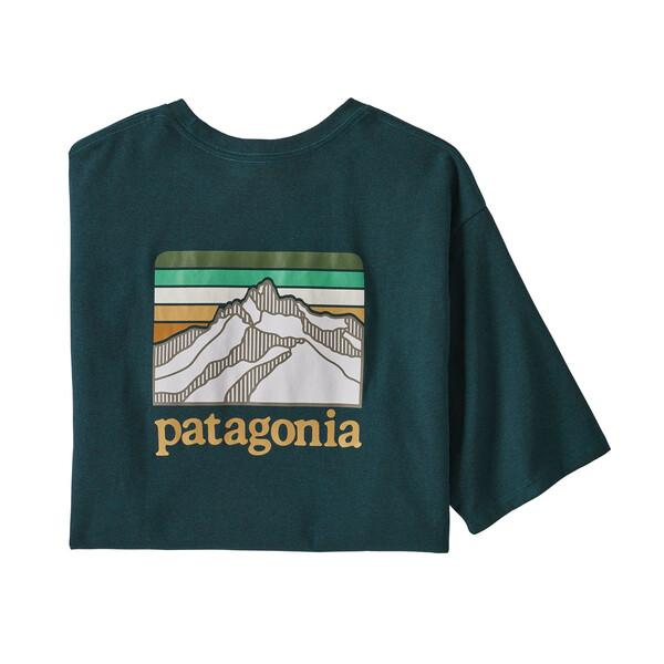 Patagonia Miesten Line Logo Ridge Pocket Responsibili-Tee®, Dark Borealis Green / L