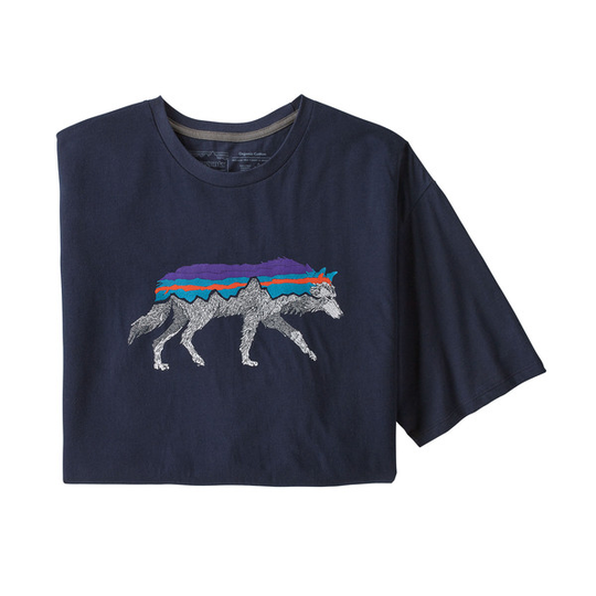 Patagonia M' S Back For Good Organic T-shirt - New Navy W/wolf - Miehet - S
