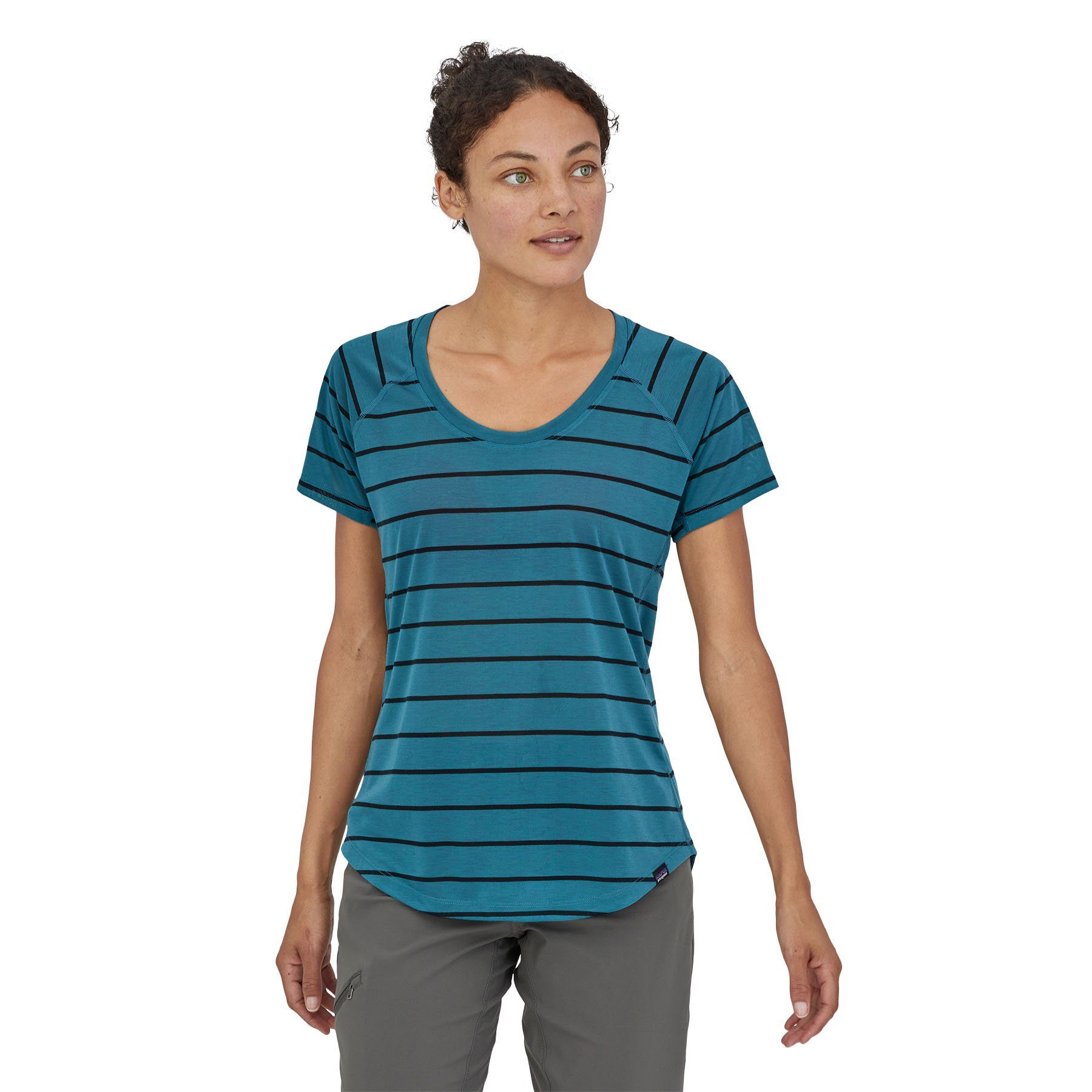 Patagonia Naisten Capilene® Cool Trail T-paita, Furrow Stripe: Abalone Blue / S