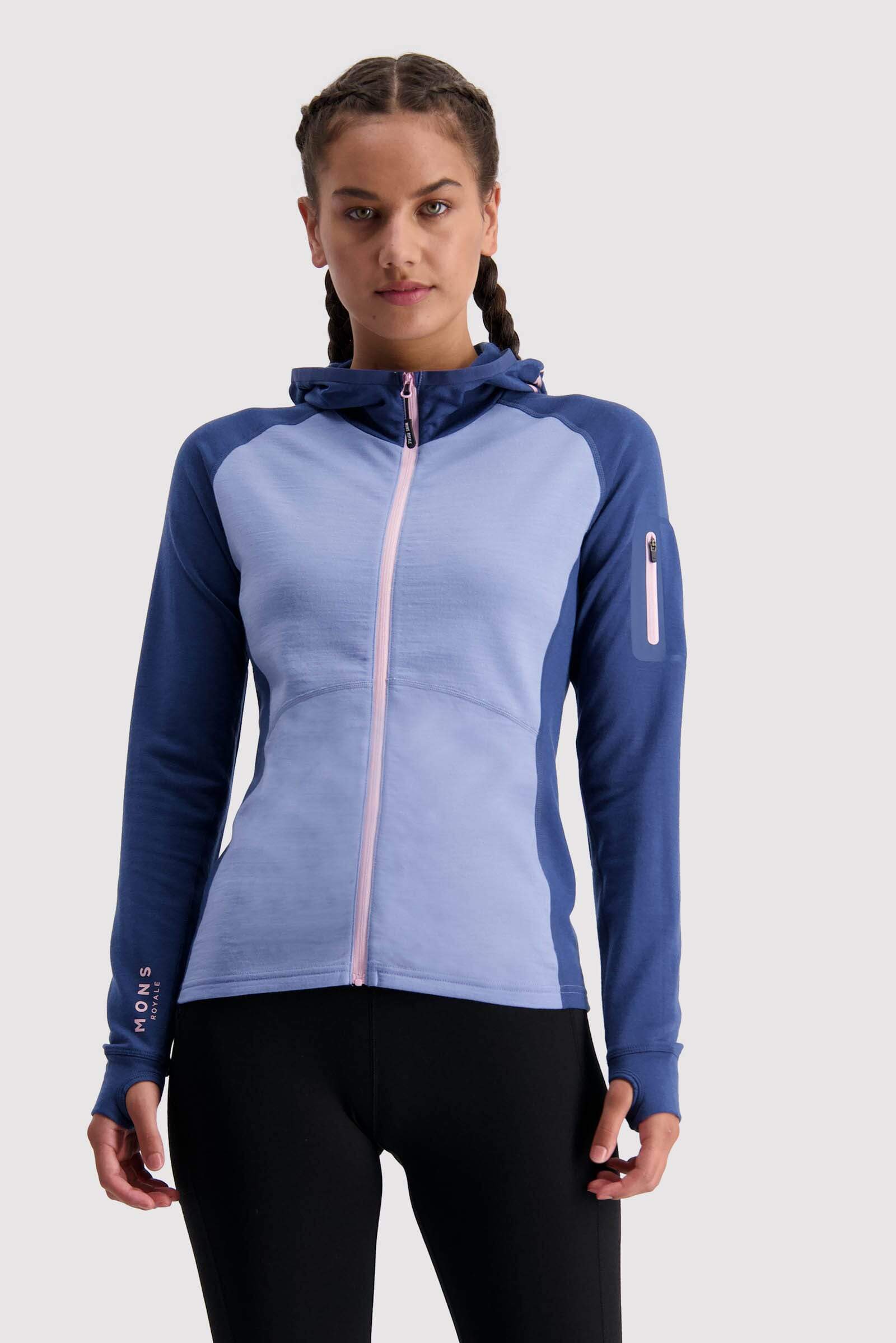 Mons Royale Naisten Ascend Midi Full Zip Huppari - Merinovillaa, Fades of Summer / M