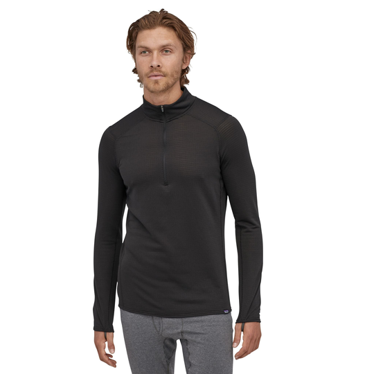 Patagonia Miesten Capilene® Thermal Weight Zip-Neck kerrastopaita - Kierrätettyä polyesteria, Black / S