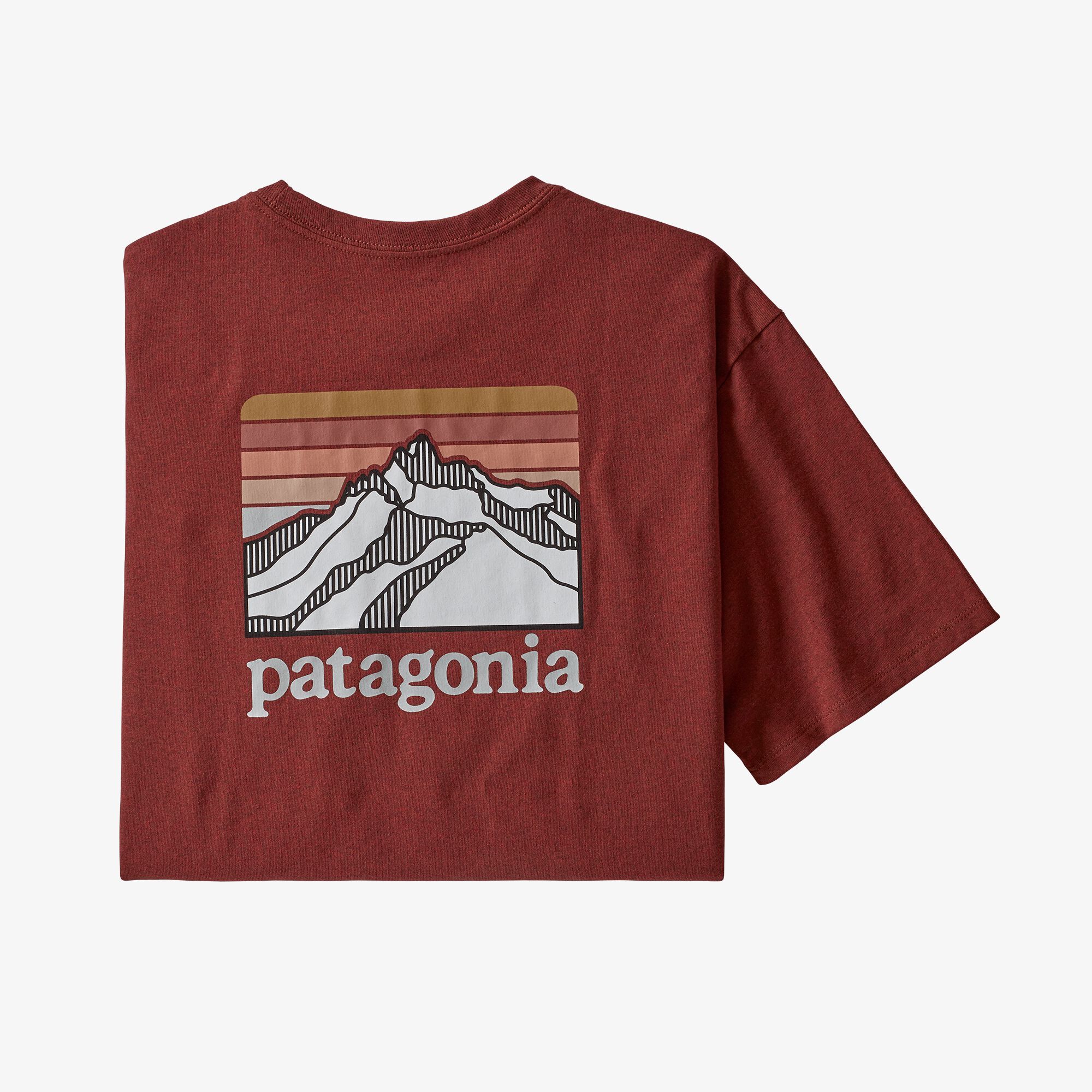 Patagonia Miesten Line Logo Ridge Pocket Responsibili-Tee®, Barn Red / S