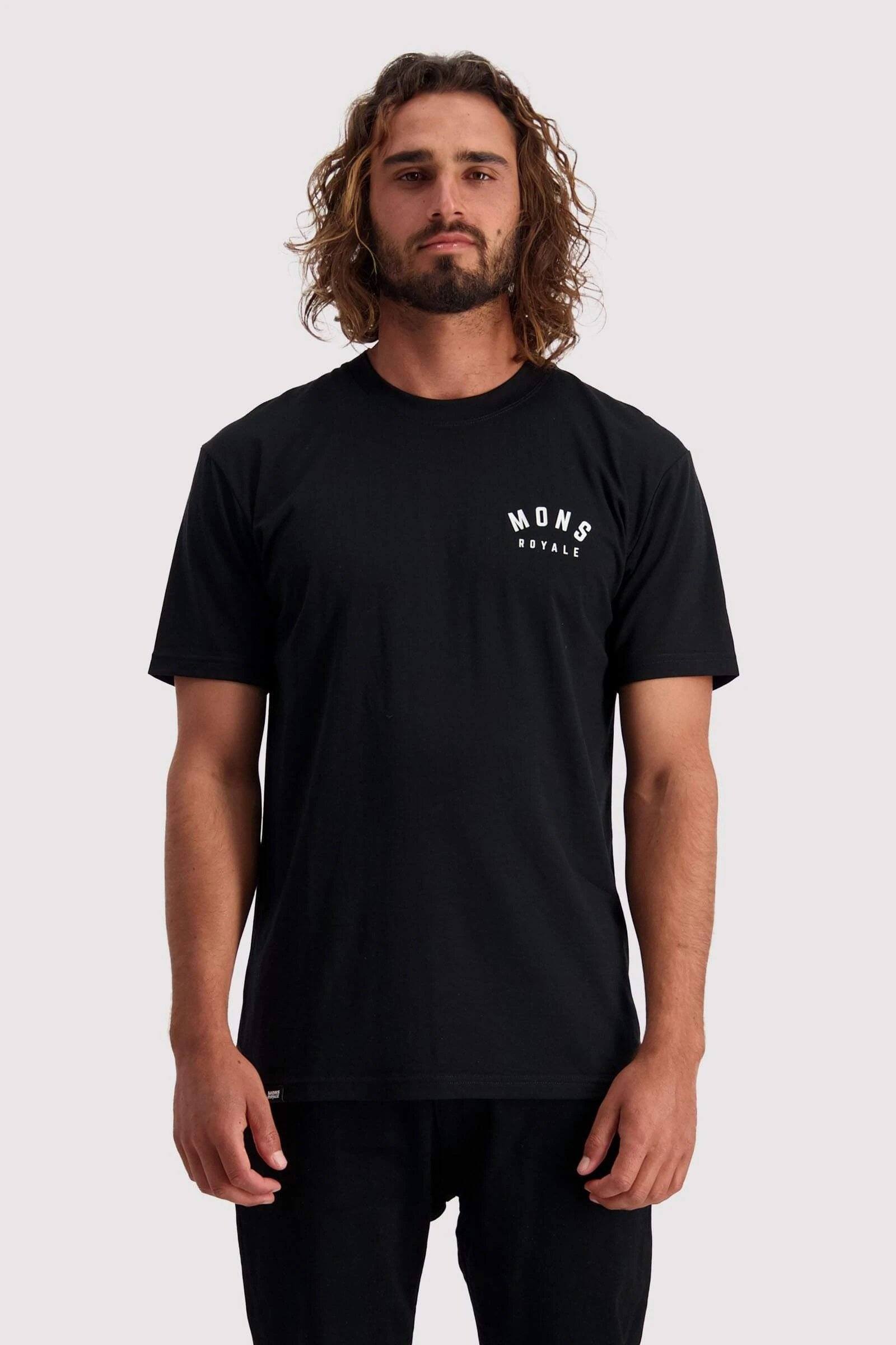 Mons Royale Miesten Icon T-Paita, Black / S