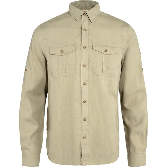 Fjällräven Övik Travel Shirt Ls M - Sand Stone - Miehet - L