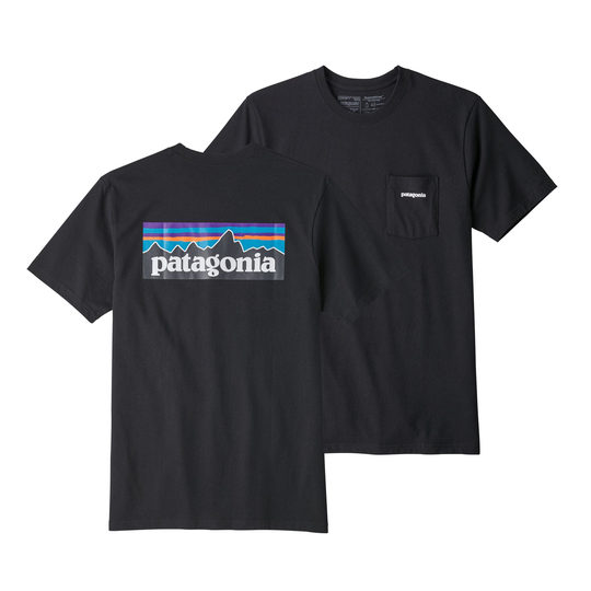 Patagonia Miesten P-6 Logo Pocket Responsibili-Tee® T-Paita - Kierrätettyä puuvillaa & polyesteria, Black / S