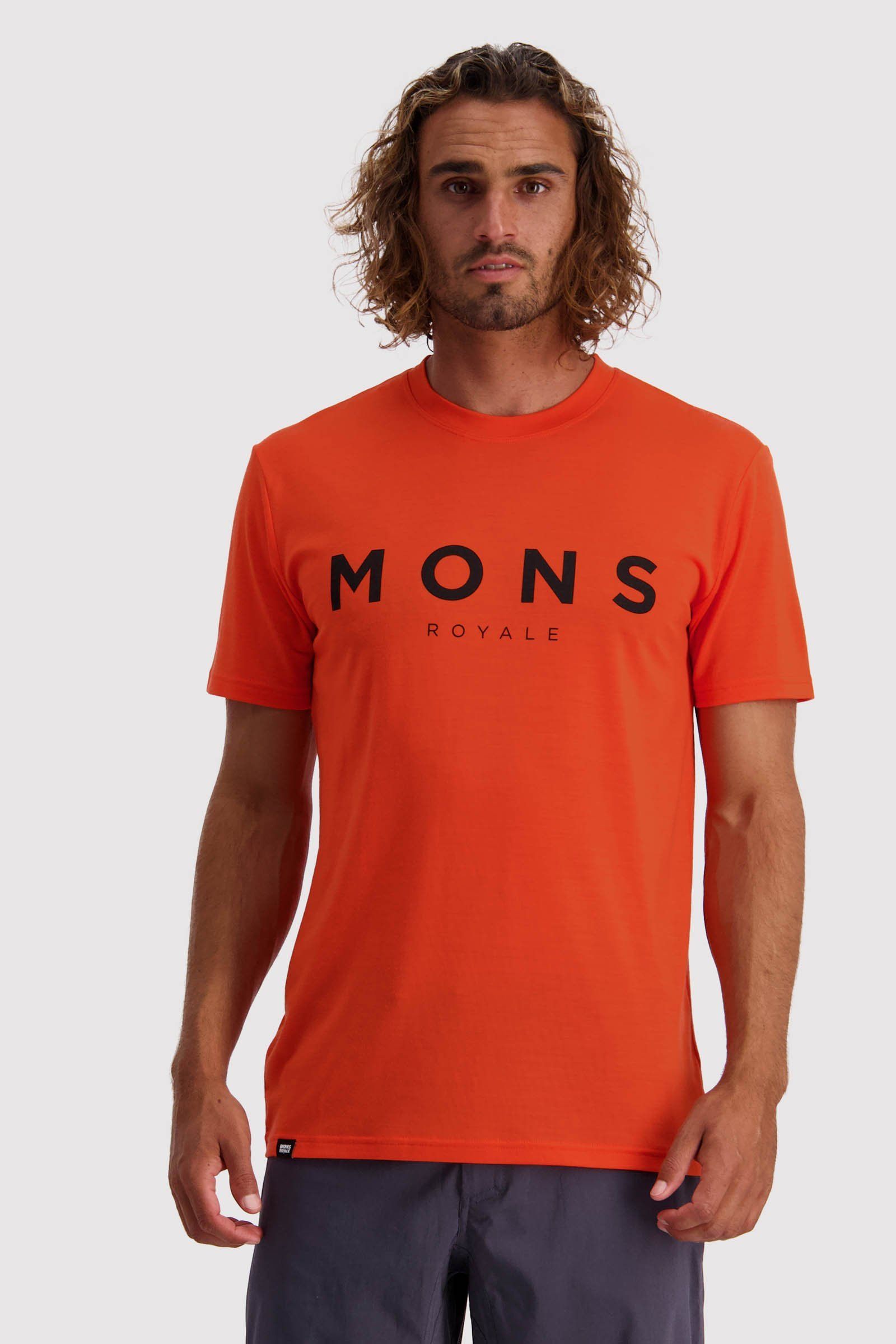 Mons Royale Miesten Icon T-Paita, Orange Smash / M