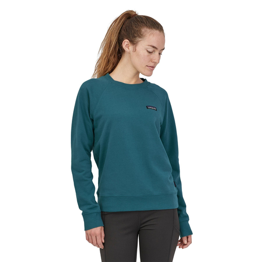 Patagonia Naisten P-6 Label Organic Crew collegepaita - Luomupuuvillaa, Abalone Blue / S
