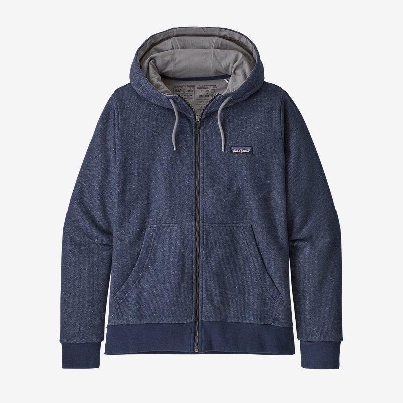 Patagonia Naisten P-6 Label French Terry Kokovetoketjullinen huppari, Navy Blue / XS
