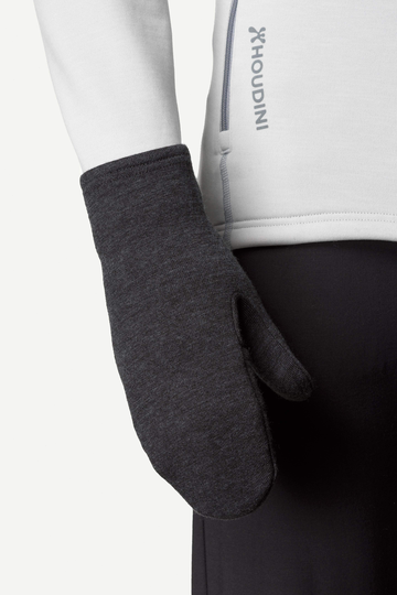 Houdini Unisex Alto Mitten – merinovillaiset lapaset käännettävällä lapasosalla, True Black / L