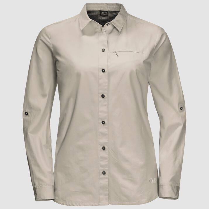 Lakeside Roll-up Shirt Women Vaaleanharmaa S