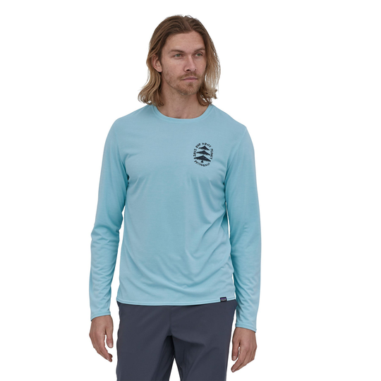 Patagonia Miesten Pitkähihainen Capilene® Cool Daily Printtipaita, How to Save: Fin Blue X-Dye / S