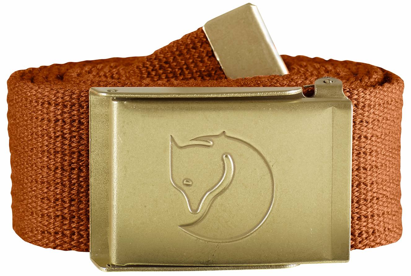 Canvas Brass Belt 4 cm Tumma oranssi