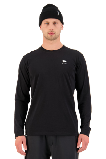 Mons Royale Icon miesten pitkähihainen paita merinovillaa, Black / L