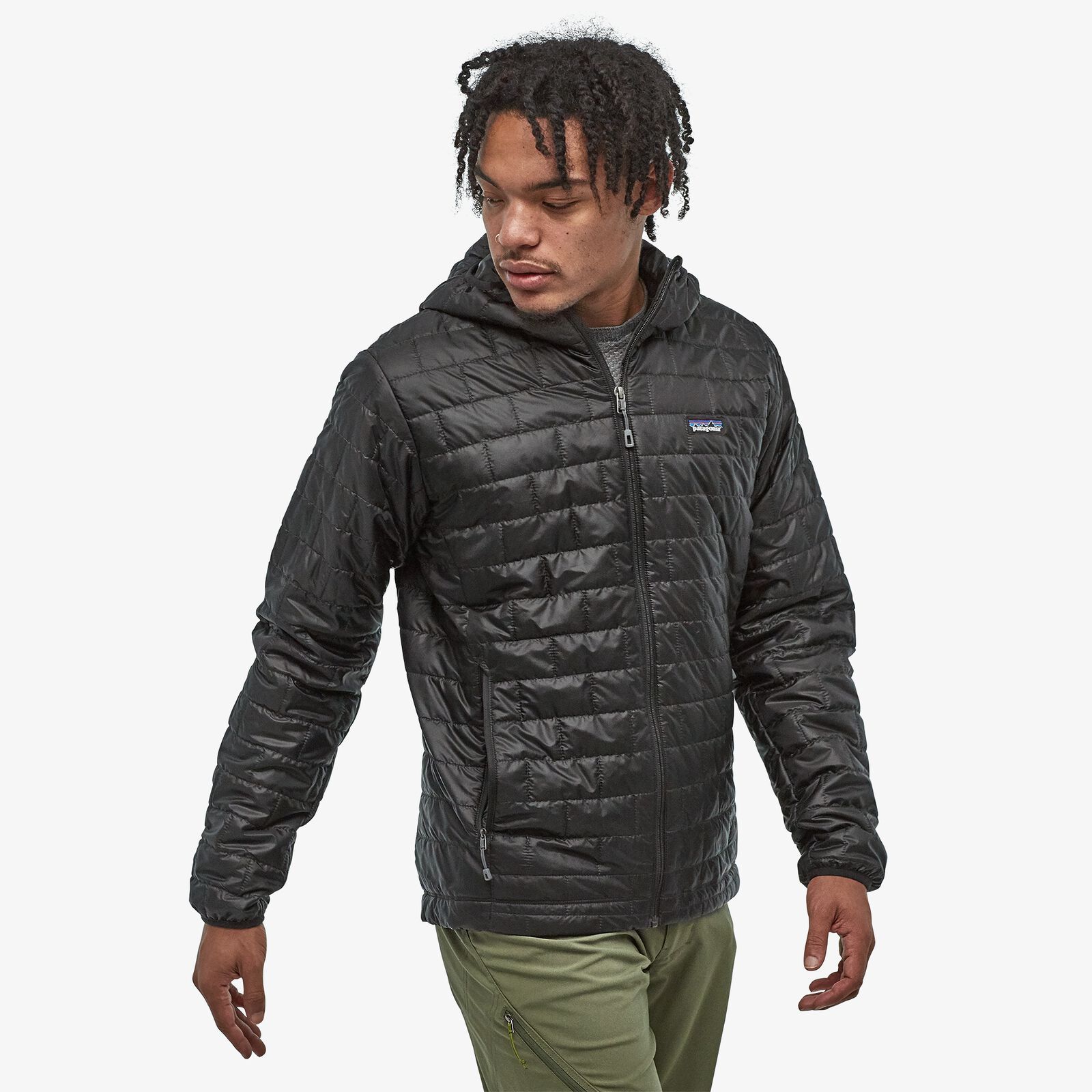 Miesten Nano Puff® Hupullinen Toppatakki - Kierrätetty Polyesteri, Black / S
