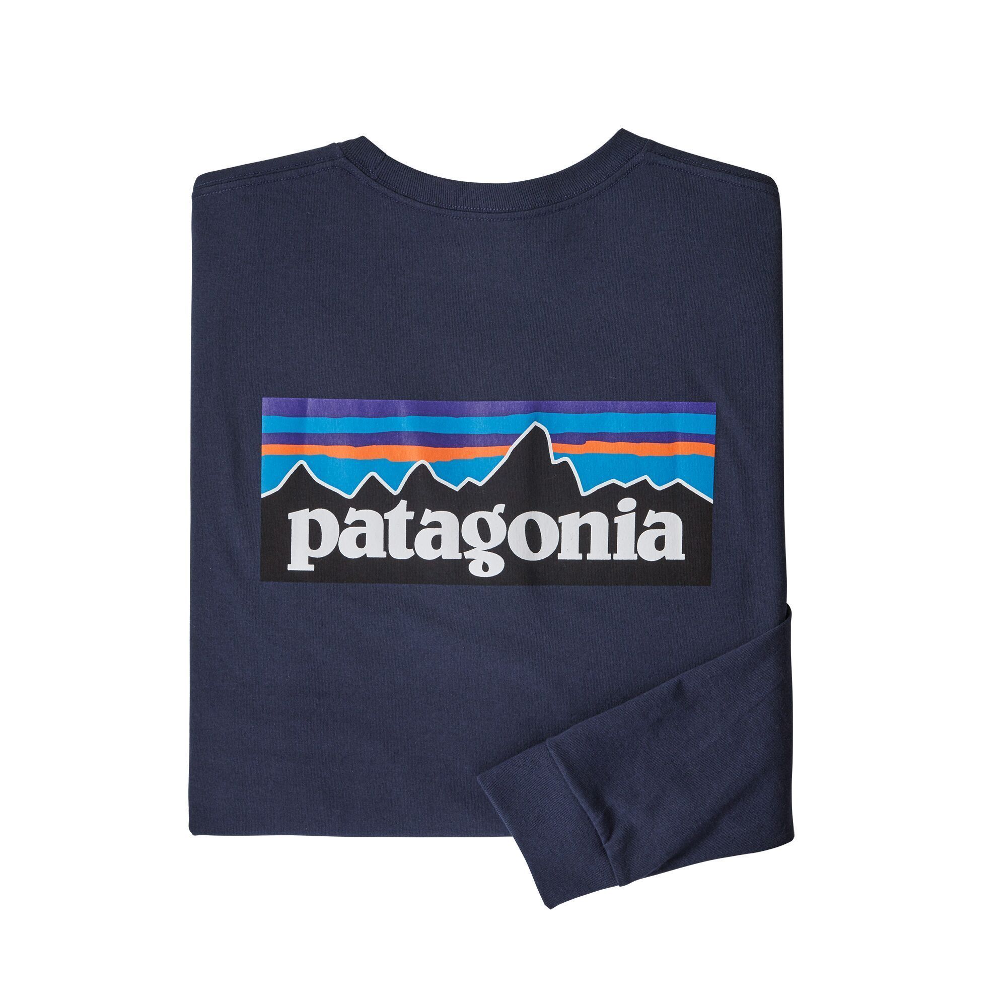 Patagonia Miesten Pitkähihainen P-6 Logo Responsibili-Tee® T-paita, Classic Navy / S