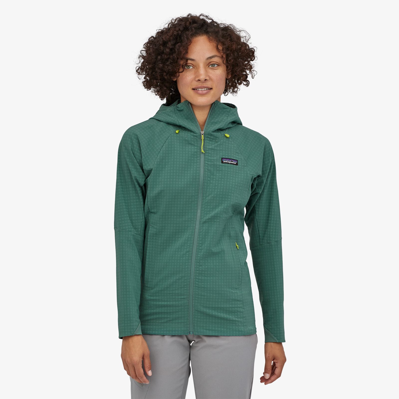 Naisten R1® TechFace Hupullinen Takki - Kierrätettyä Polyesteria, Regen Green / XS