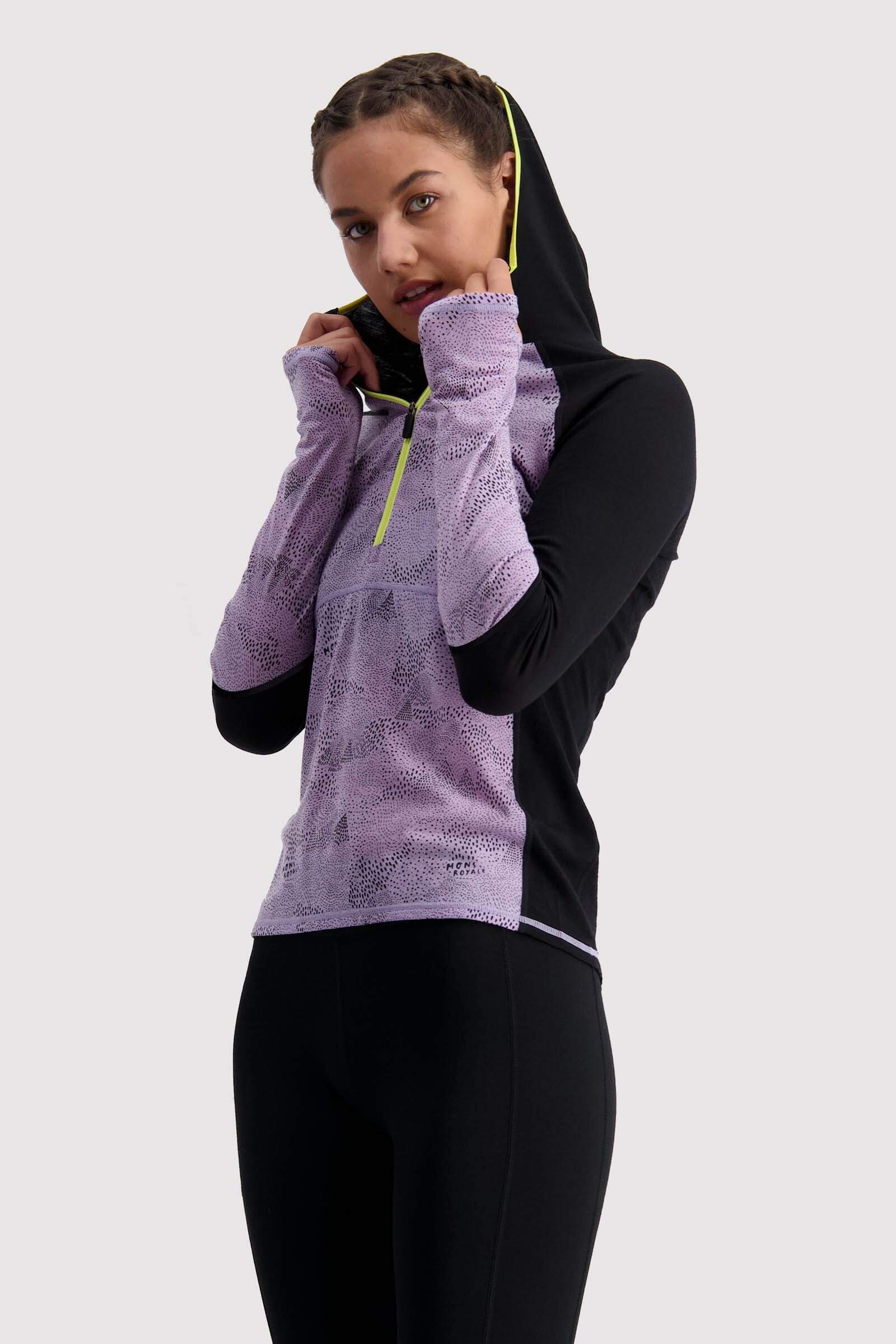 Mons Royale Naisten Women's Bella Tech Huppari - Merinovillaa, Lilac Micro / M
