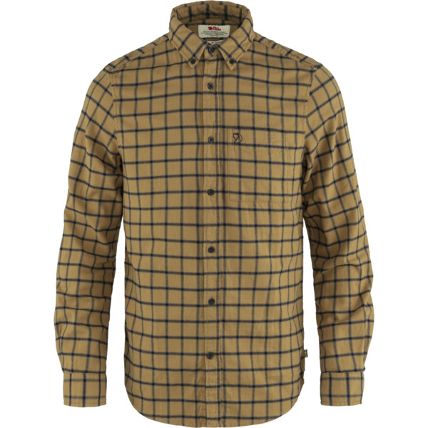 Fjällräven Övik Flannel Shirt M - Buckwheat Brown-dark Navy - Miehet - L